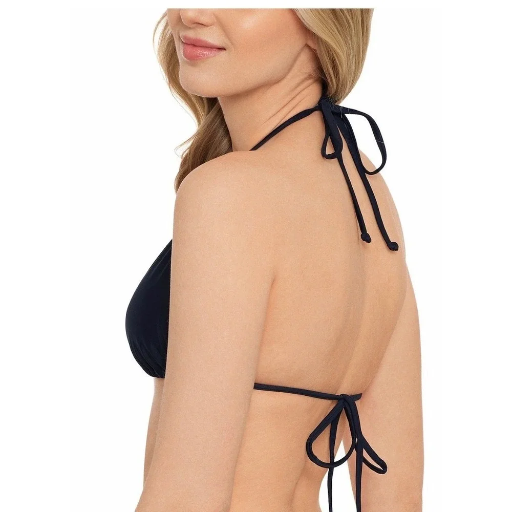 Salt + Cove Womens Black Multi-Way Triangle Bikini Top Swimwear Medium‎ NEW